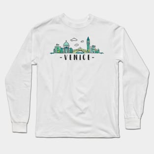 Venice Venezia Italy Skyline Hand Drawn Long Sleeve T-Shirt